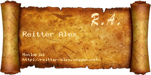 Reitter Alex névjegykártya